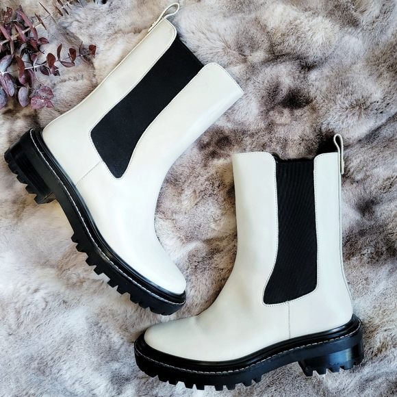 💋LAST DAY!!💋Tory Burch Ivory Leather Benton Boots size 8 - FINAL PRICE - Picture 3 of 11
